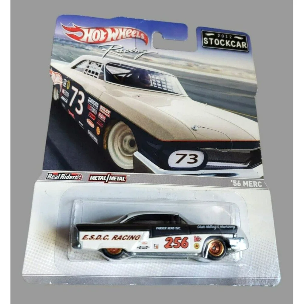 2012 Hot Wheels Racing '56 MERC Black White E.S.D.C. Racing Stockcar Real Riders
